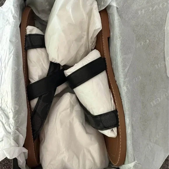 Coach Black Minimalist Sandals with Modern Design - Picture 3 of 8